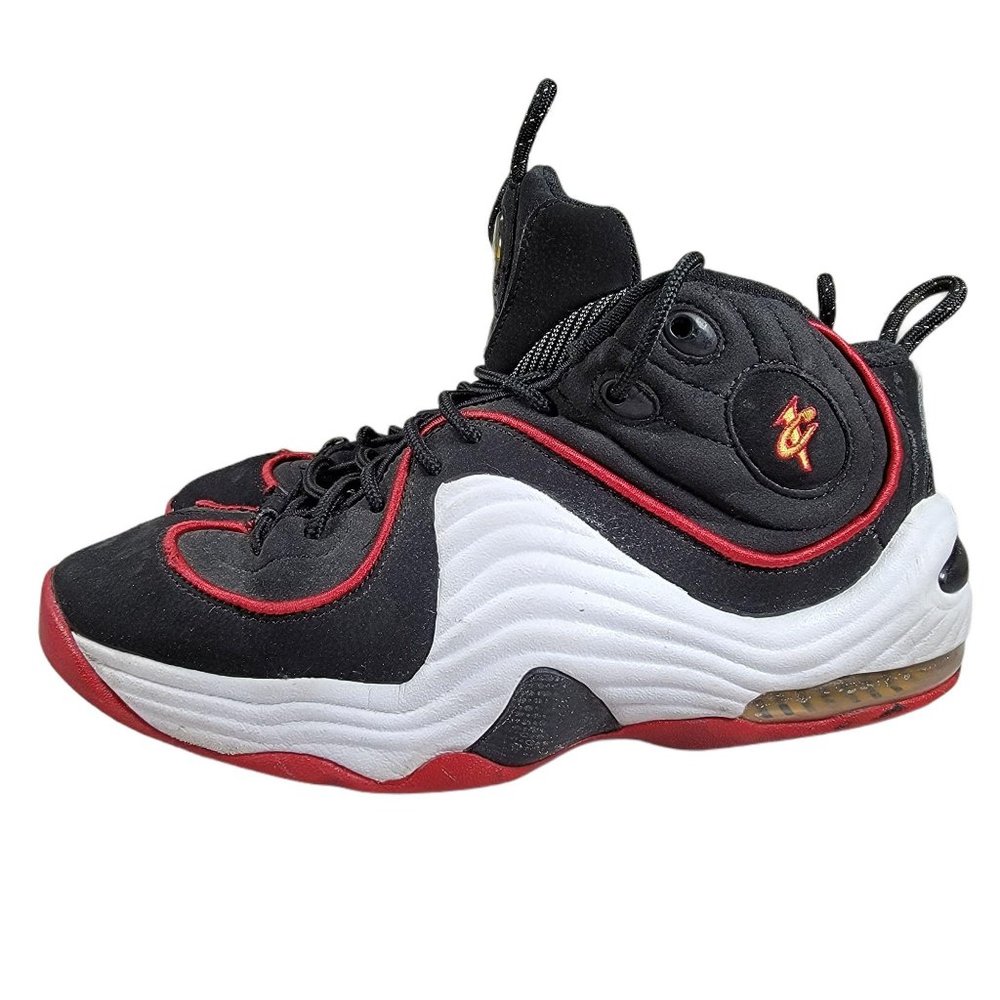 Nike Air Penny II Miami Heat Kids Black White Red - Picture 3 of 9